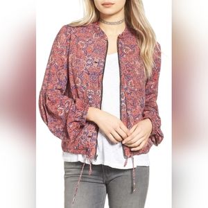 Free People Paisley Bomber Jacket Size Medium